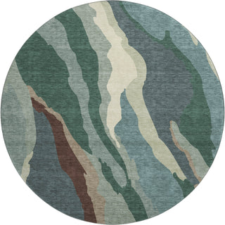 Piper Looms Mayfield Waves AMF1047 Sage Machine Washable Area Rug Round Main Image