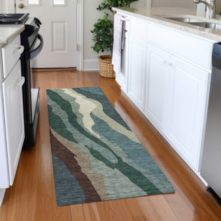Piper Looms Mayfield Waves AMF1047 Sage Machine Washable Area Rug Runner Lifestyle Image Feature
