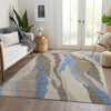 Piper Looms Mayfield Waves AMF1047 Taupe Machine Washable Area Rug Lifestyle Image Feature