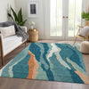 Piper Looms Mayfield Waves AMF1047 Teal Machine Washable Area Rug Lifestyle Image Feature
