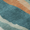 Piper Looms Mayfield Waves AMF1047 Teal Machine Washable Area Rug Swatch Image