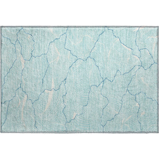Piper Looms Mayfield Lines AMF1048 Aqua Machine Washable Area Rug Scatter Main Image