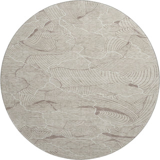 Piper Looms Mayfield Lines AMF1048 Beige Machine Washable Area Rug Round Main Image