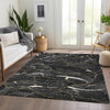 Piper Looms Mayfield Lines AMF1048 Black Machine Washable Area Rug Lifestyle Image Feature