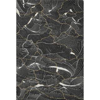 Piper Looms Mayfield Lines AMF1048 Black Machine Washable Area Rug main image