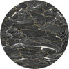 Piper Looms Mayfield Lines AMF1048 Black Machine Washable Area Rug Round Main Image