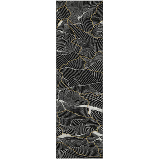 Piper Looms Mayfield Lines AMF1048 Black Machine Washable Area Rug Runner Main Image