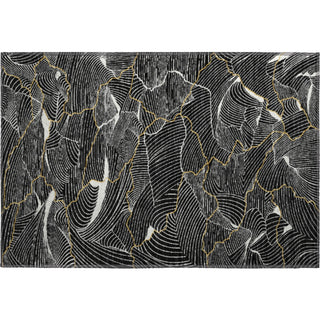 Piper Looms Mayfield Lines AMF1048 Black Machine Washable Area Rug Scatter Main Image