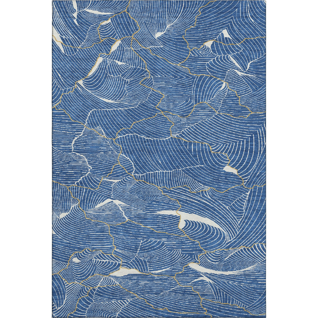 Piper Looms Mayfield Lines AMF1048 Blue Machine Washable Area Rug main image
