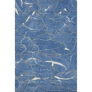 Piper Looms Mayfield Lines AMF1048 Blue Machine Washable Area Rug main image