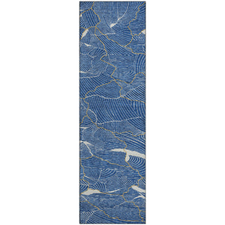 Piper Looms Mayfield Lines AMF1048 Blue Machine Washable Area Rug Runner Main Image