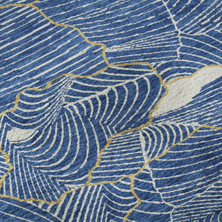 Piper Looms Mayfield Lines AMF1048 Blue Machine Washable Area Rug Swatch Image