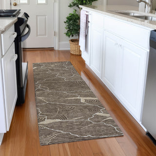 Piper Looms Mayfield Lines AMF1048 Brown Machine Washable Area Rug Runner Lifestyle Image Feature