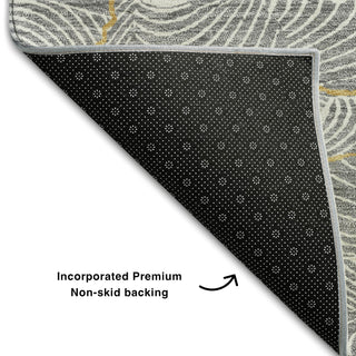 Piper Looms Mayfield Lines AMF1048 Gray Machine Washable Area Rug Backing Image