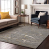 Piper Looms Mayfield Lines AMF1048 Gray Machine Washable Area Rug Lifestyle Image Feature