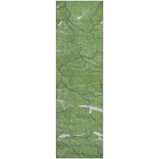 Piper Looms Mayfield Lines AMF1048 Green Machine Washable Area Rug Runner Main Image