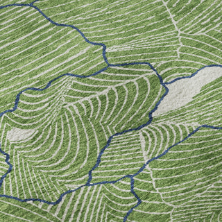 Piper Looms Mayfield Lines AMF1048 Green Machine Washable Area Rug Swatch Image