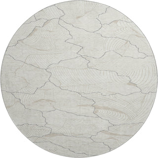 Piper Looms Mayfield Lines AMF1048 Ivory Machine Washable Area Rug Round Main Image