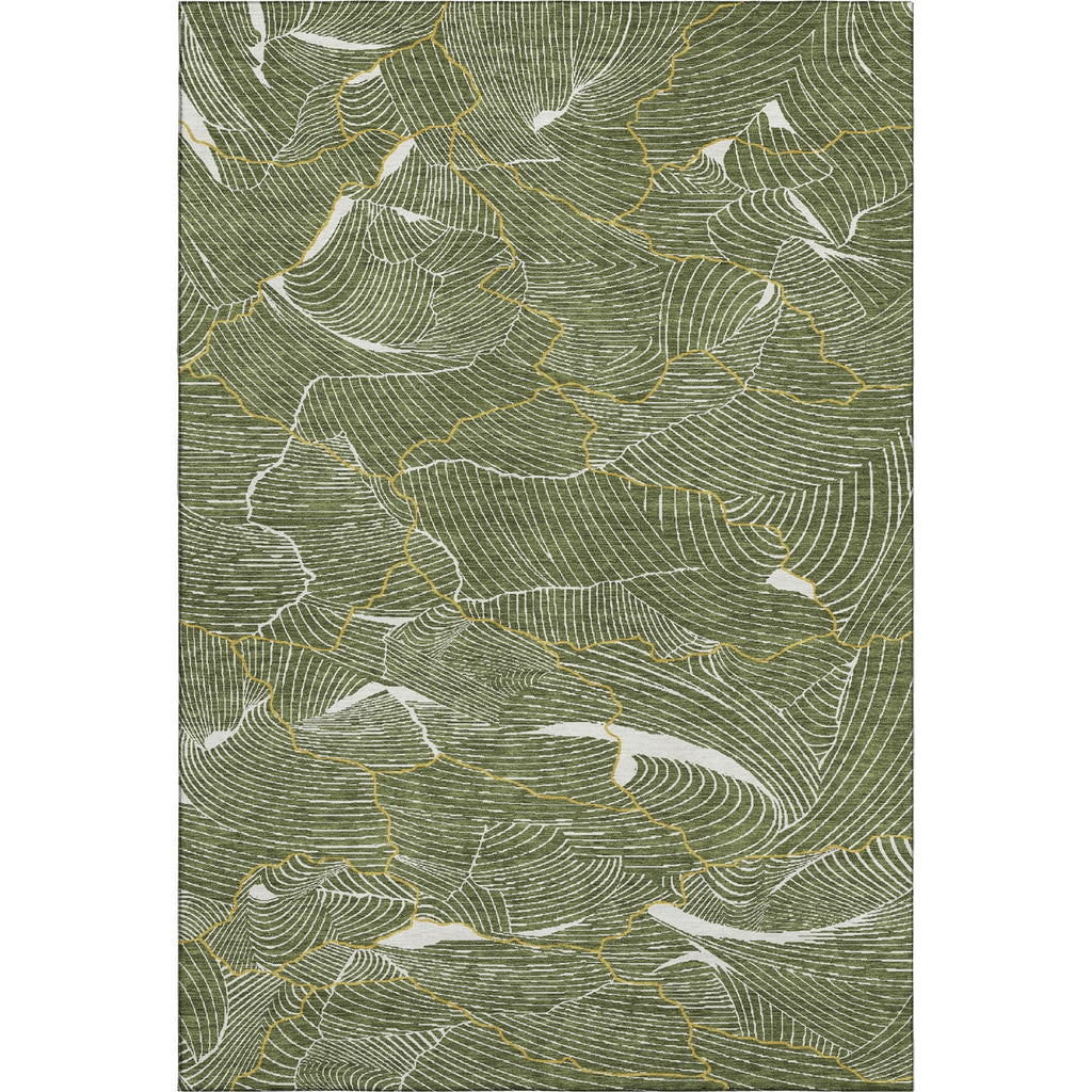 Piper Looms Mayfield Lines AMF1048 Olive Machine Washable Area Rug main image