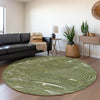 Piper Looms Mayfield Lines AMF1048 Olive Machine Washable Area Rug Round Lifestyle Image Feature