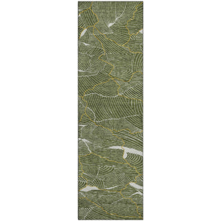Piper Looms Mayfield Lines AMF1048 Olive Machine Washable Area Rug Runner Main Image