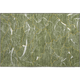 Piper Looms Mayfield Lines AMF1048 Olive Machine Washable Area Rug Scatter Main Image
