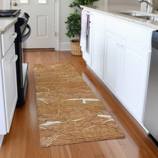 Piper Looms Mayfield Lines AMF1048 Paprika Machine Washable Area Rug Runner Lifestyle Image Feature