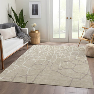 Piper Looms Mayfield Squares AMF1049 Beige Machine Washable Area Rug Lifestyle Image Feature