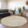 Piper Looms Mayfield Squares AMF1049 Beige Machine Washable Area Rug Round Lifestyle Image Feature