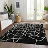Piper Looms Mayfield Squares AMF1049 Black Machine Washable Area Rug Lifestyle Image Feature