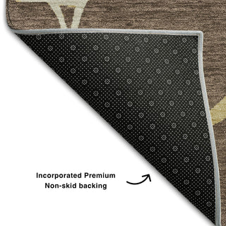 Piper Looms Mayfield Squares AMF1049 Brown Machine Washable Area Rug Backing Image