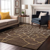Piper Looms Mayfield Squares AMF1049 Brown Machine Washable Area Rug Lifestyle Image Feature