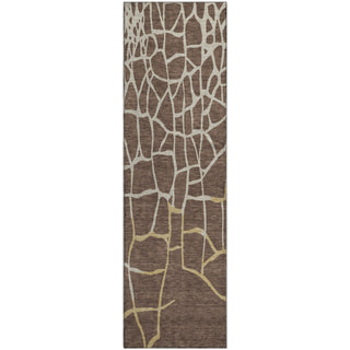 Piper Looms Mayfield Squares AMF1049 Brown Machine Washable Area Rug Runner Main Image