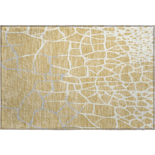 Piper Looms Mayfield Squares AMF1049 Gold Machine Washable Area Rug Scatter Main Image