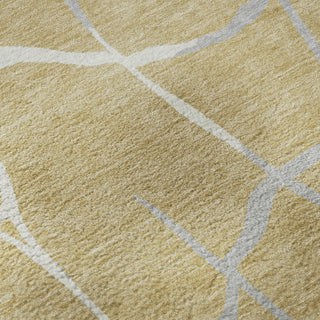 Piper Looms Mayfield Squares AMF1049 Gold Machine Washable Area Rug Swatch Image