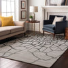 Piper Looms Mayfield Squares AMF1049 Gray Machine Washable Area Rug Lifestyle Image Feature