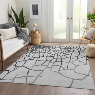 Piper Looms Mayfield Squares AMF1049 Gray Machine Washable Area Rug Lifestyle Image Feature