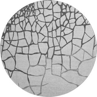 Piper Looms Mayfield Squares AMF1049 Gray Machine Washable Area Rug Round Main Image