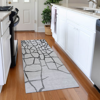 Piper Looms Mayfield Squares AMF1049 Gray Machine Washable Area Rug Runner Lifestyle Image Feature