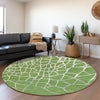 Piper Looms Mayfield Squares AMF1049 Green Machine Washable Area Rug Round Lifestyle Image Feature