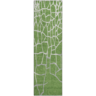 Piper Looms Mayfield Squares AMF1049 Green Machine Washable Area Rug Runner Main Image