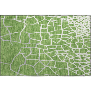 Piper Looms Mayfield Squares AMF1049 Green Machine Washable Area Rug Scatter Main Image