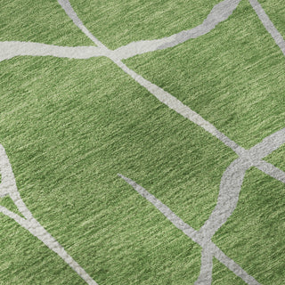 Piper Looms Mayfield Squares AMF1049 Green Machine Washable Area Rug Swatch Image