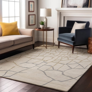 Piper Looms Mayfield Squares AMF1049 Ivory Machine Washable Area Rug Lifestyle Image Feature