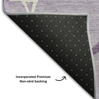 Piper Looms Mayfield Squares AMF1049 Lavender Machine Washable Area Rug Backing Image