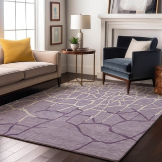 Piper Looms Mayfield Squares AMF1049 Lavender Machine Washable Area Rug Lifestyle Image Feature