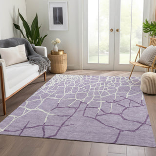 Piper Looms Mayfield Squares AMF1049 Lavender Machine Washable Area Rug Lifestyle Image Feature