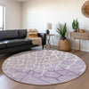Piper Looms Mayfield Squares AMF1049 Lavender Machine Washable Area Rug Round Lifestyle Image Feature