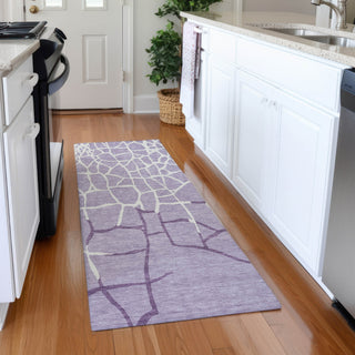 Piper Looms Mayfield Squares AMF1049 Lavender Machine Washable Area Rug Runner Lifestyle Image Feature
