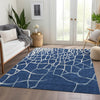 Piper Looms Mayfield Squares AMF1049 Navy Machine Washable Area Rug Lifestyle Image Feature